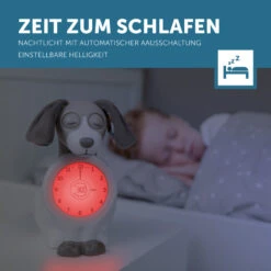 ZAZU DAVY Der Hund In Taupe Schlaftrainer Mit Uhr Und Nachtlicht -Kinderwelt Angebote Store davy der hund in gruen schlaftrainer mit uhr und nachtlicht 22