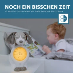 ZAZU DAVY Der Hund In Taupe Schlaftrainer Mit Uhr Und Nachtlicht -Kinderwelt Angebote Store davy der hund in gruen schlaftrainer mit uhr und nachtlicht 23