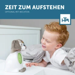 ZAZU DAVY Der Hund In Taupe Schlaftrainer Mit Uhr Und Nachtlicht -Kinderwelt Angebote Store davy der hund in gruen schlaftrainer mit uhr und nachtlicht 24