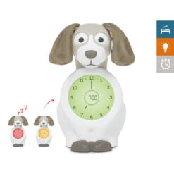 ZAZU DAVY Der Hund In Taupe Schlaftrainer Mit Uhr Und Nachtlicht -Kinderwelt Angebote Store davy der hund in gruen schlaftrainer mit uhr und nachtlicht 29