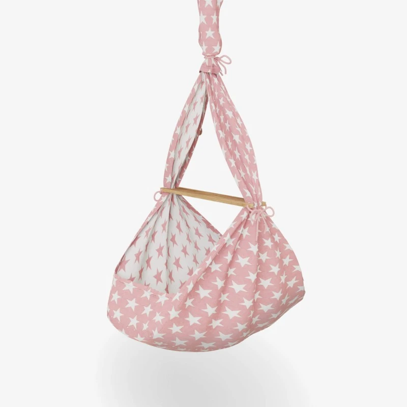 Premium Federwiege Sterne In Rosa 2 Premium Federwiege Sterne In Rosa – Bild 2