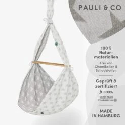 Premium Federwiege Sterne In Hellgrau