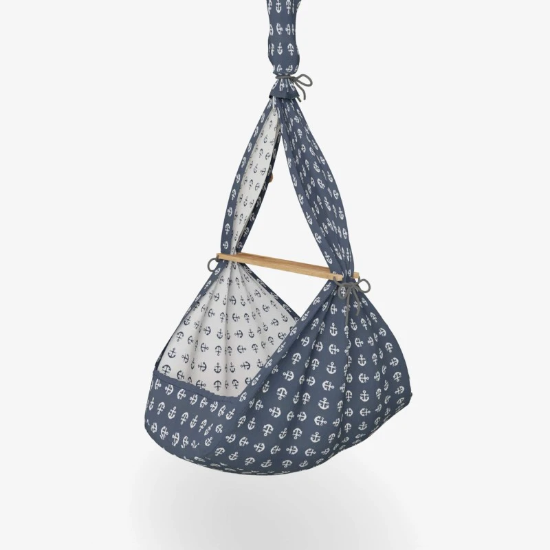 Premium Federwiege Anker In Nachtblau 2 Premium Federwiege Anker In Nachtblau – Bild 2