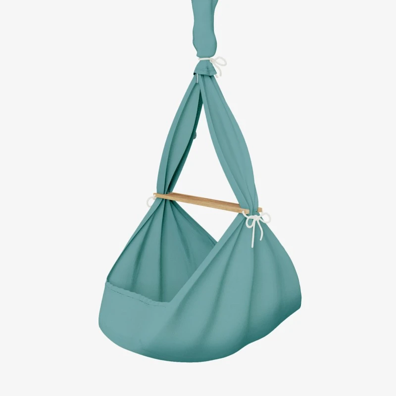 Premium Federwiege Natur In Turkis 2 Premium Federwiege Natur In Turkis – Bild 2