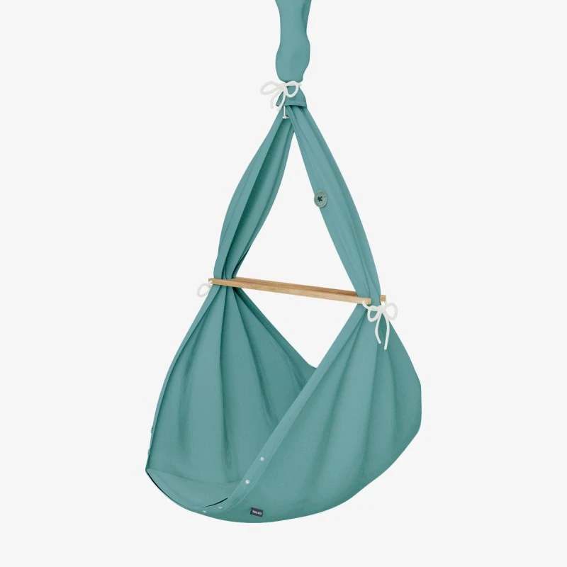 Premium Federwiege Natur In Turkis 3 Premium Federwiege Natur In Turkis – Bild 3