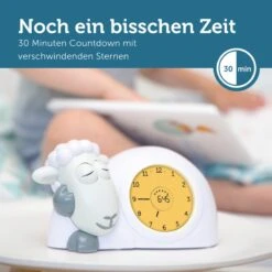 ZAZU Schlaftrainer Uhr Nachtlicht SAM In Grau -Kinderwelt Angebote Store schlaftrainer uhr nachtlicht sam in grau 20 3